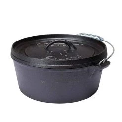 Camping Cookware Campfire Pre Seasoned Cast Iron Camp Oven 4.5 Quart