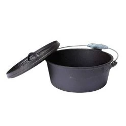 Camping Cookware Campfire Pre Seasoned Cast Iron Camp Oven 4.5 Quart -Camping Equipment Sales Shop BCF 213607 03 hi res
