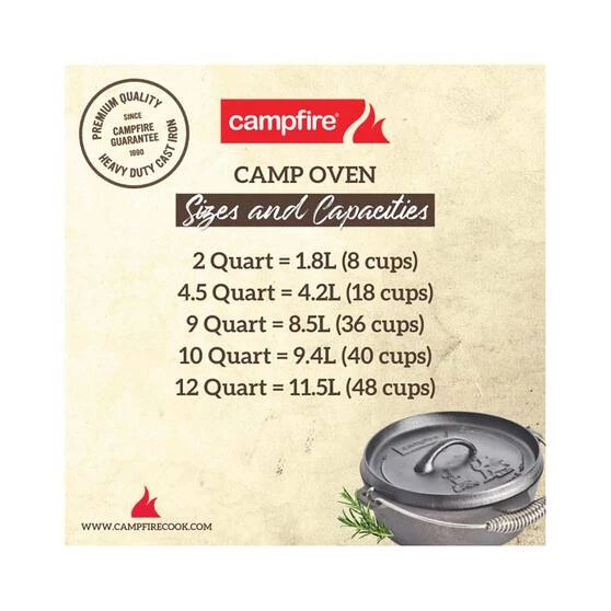 Camping Cookware Campfire Pre Seasoned Cast Iron Camp Oven 12 Quart 9 Camping Cookware Campfire Pre Seasoned Cast Iron Camp Oven 12 Quart - Image 7