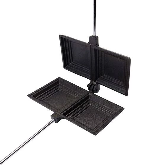 Camping Cookware Campfire Cast Iron Jaffle Iron - Double, Pre Seasoned 4 Camping Cookware Campfire Cast Iron Jaffle Iron - Double, Pre Seasoned - Image 2