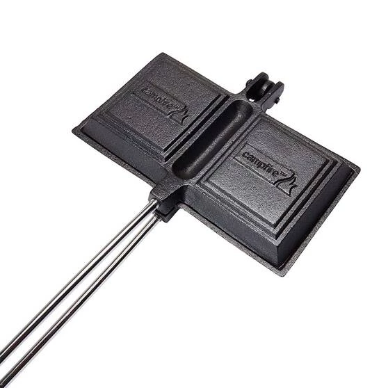Camping Cookware Campfire Cast Iron Jaffle Iron - Double, Pre Seasoned 5 Camping Cookware Campfire Cast Iron Jaffle Iron - Double, Pre Seasoned - Image 3