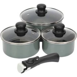 Pots, Pans, And Billies Wanderer Non Stick Saucepan Set 3 Piece